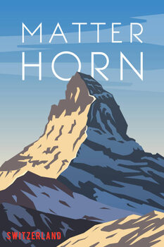 Canvas Print Matterhorn. Vector poster.