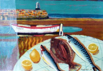 Canvas Print Plaice and Lemon