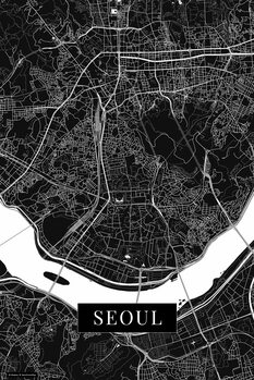 Canvas Print Seoul black