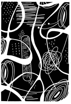 Canvas Print Squiggle Shape Pattern
