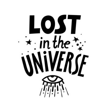 Canvas Print Vector black lettering poster Lost in