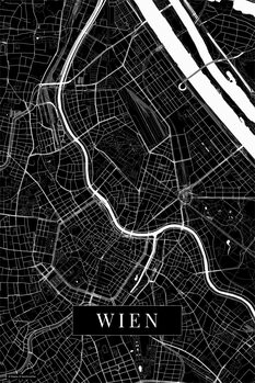 Canvas Print Wien black