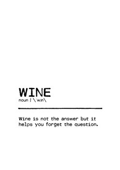 Print op canvas Quote Wine Question