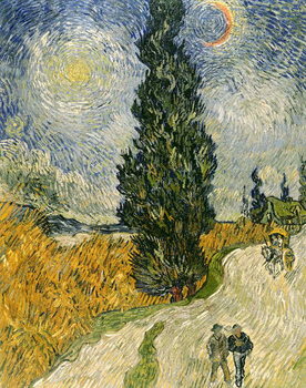 Print op canvas Road with Cypresses, 1890