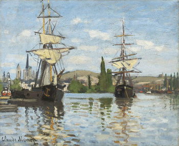 Print op canvas Ships Riding on the Seine at Rouen, 1872- 73