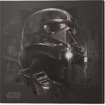 Print op canvas Star Wars: Rogue One - Death Trooper Black