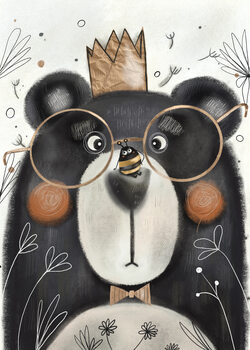 Obraz na plátne The cheeky bee and the bear