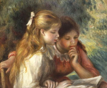 Print op canvas The Reading, c.1890-95