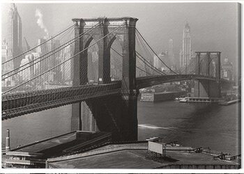 Print op canvas Time Life - Brooklyn Bridge, New York 1946