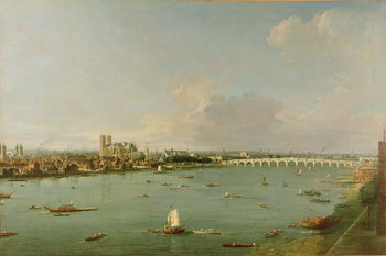 Print op canvas View of the Thames from South of the River