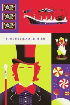 Print op canvas Willy Wonka - We are the dreamers of dreams