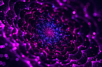 Schilderij op canvas Abstract Violet glowing Star background with