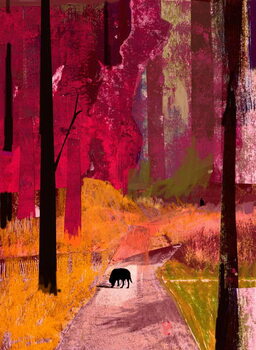 Schilderij op canvas Black Dog, 2013