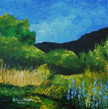 Schilderij op canvas Blue Lupines, 2015
