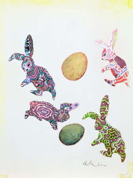 Schilderij op canvas Easter Rabbits