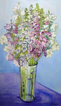 Obraz na plátne Foxgloves and Campanulas,2005
