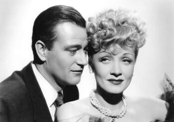Obraz na plátne John Wayne And Marlene Dietrich