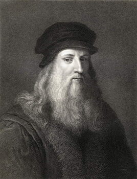 Schilderij op canvas Leonardo da Vinci  engraving)