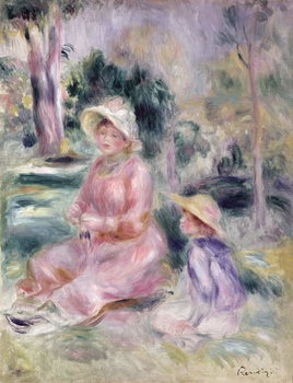 Schilderij op canvas Madame Renoir and her son Pierre, 1890