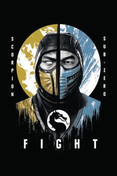 Schilderij op canvas Mortal Kombat - Scropion & Sub-Zero