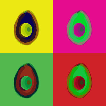 Schilderij op canvas Pop Art Avocado Vector