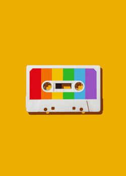 Schilderij op canvas Rainbow cassette tape