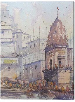 Schilderij op canvas Rajan Dey - Varanashi Ghat, India