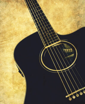 Obraz na plátne Retro guitar textured background