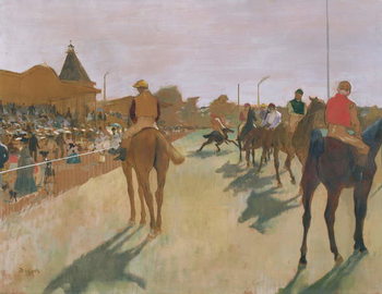 Schilderij op canvas The Parade, or Race Horses in front of the Stands