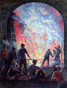 Schilderij op canvas The Steel Works, 1895