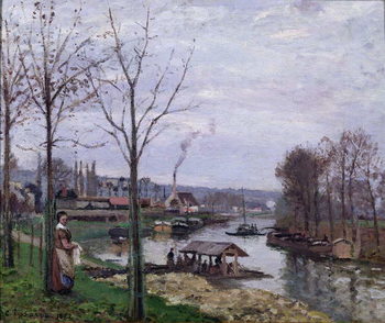 Schilderij op canvas The Washing House, Pontoise Port-Marly, or The Wash-house