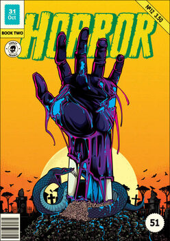 Schilderij op canvas Zombie Hand Rising out From The Grave