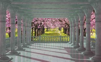 Carta da parati Alberi di Cigliegio Attraverso Archi