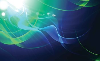 Carta da parati Composizione Luce Astratta Verde Viola