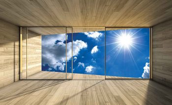 Carta da parati Finestra Cielo Nuvole Sole Natura