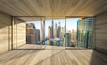 Carta da parati Finestra Dubai City Skyline Marina