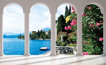 Carta da parati Lago di Como Italia Veduta con Archi