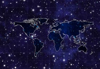 Carta da parati Map And Stars