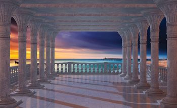 Carta da parati Veduta Marina Attraverso Archi
