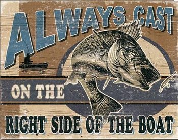 Cartel de metal ALWAYS CAST - Walleye
