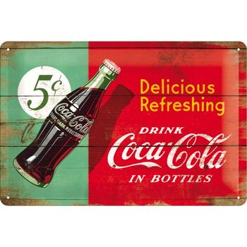 Cartel de metal Coca-Cola - Delicious Refreshing