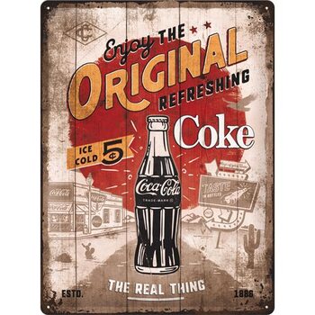 Cartel de metal Coca-Cola - Original Coke - Route 66
