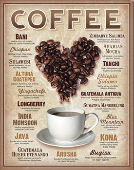 Cartel de metal COFFEE - Heart