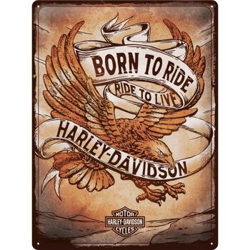 Cartel de metal Harley-Davidson - Born to Ride