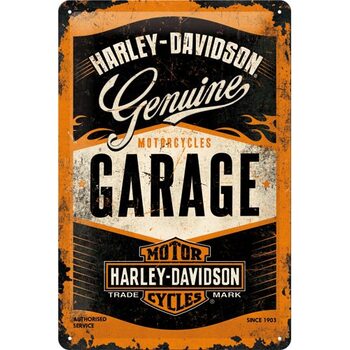 Cartel de metal Harley-Davidson - Garage
