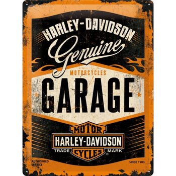 Cartel de metal Harley-Davidson - Garage