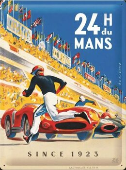 Cartello in metallo 24h du Mans - Racing Poster