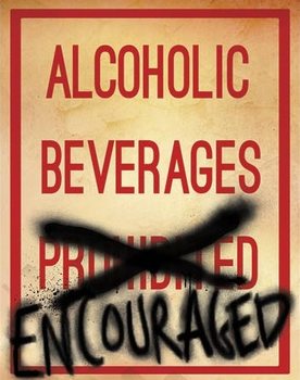 Cartello in metallo Alcoholic Beverages