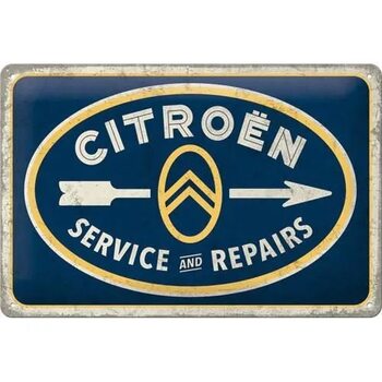 Cartello in metallo Citroen Service & Repairs