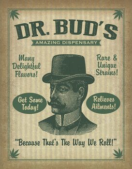 Cartello in metallo Dr. Buds